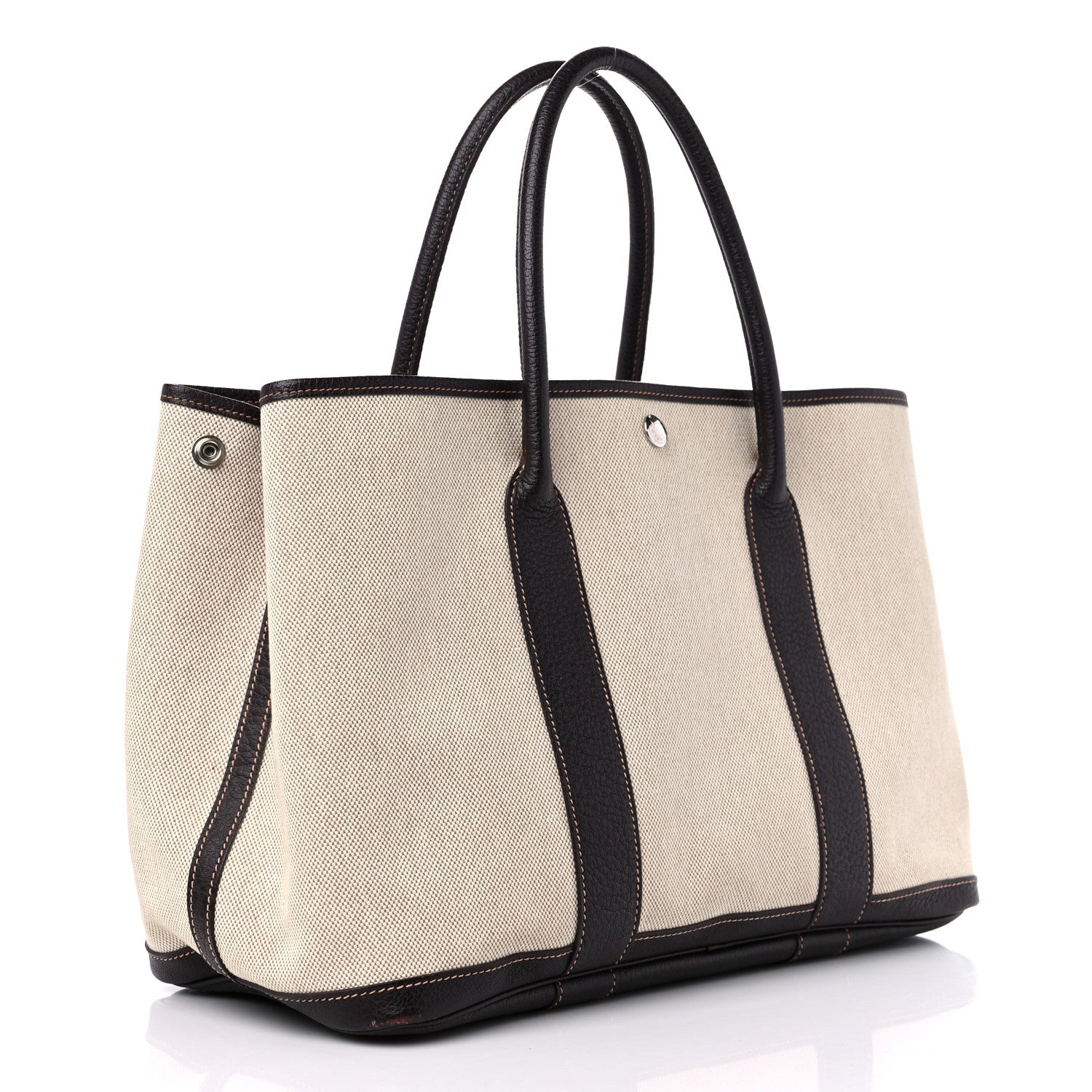 Hermes Buffle Skipper Toile Garden Party 36 MM Tote Marron Fonce 3 of 16