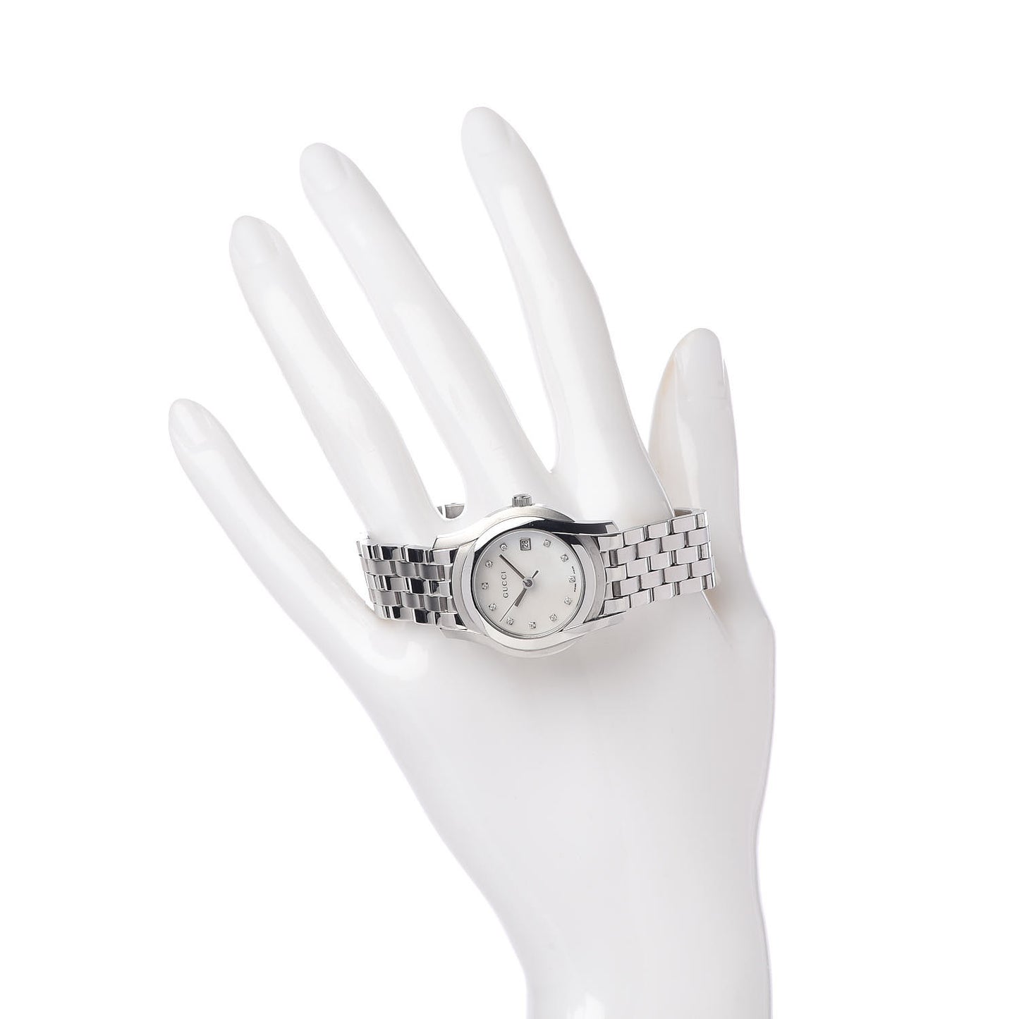 Stainless Steel Diamond Mother of Pearl 27mm 5500L Quartz Watch