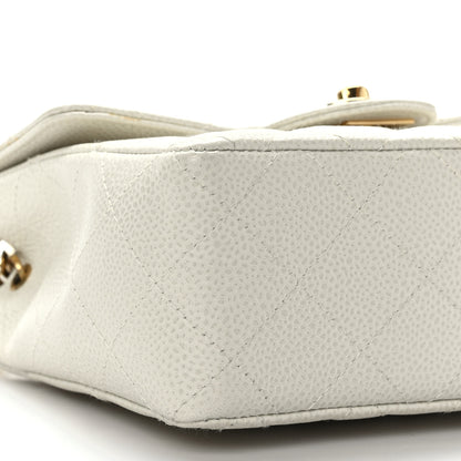 Chanel Caviar Quilted Mini Square Flap White 8 of 9