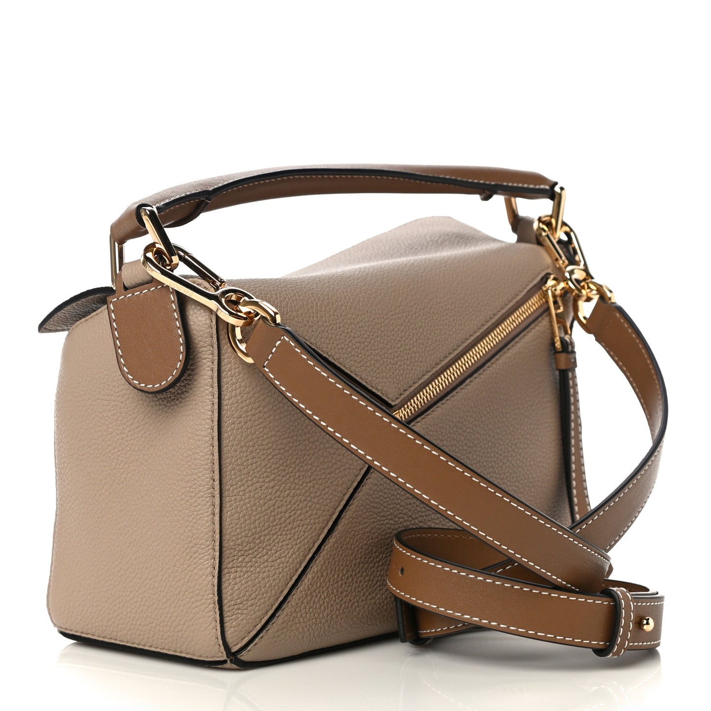 Grained Calfskin Small Puzzle Bag Sand Mink