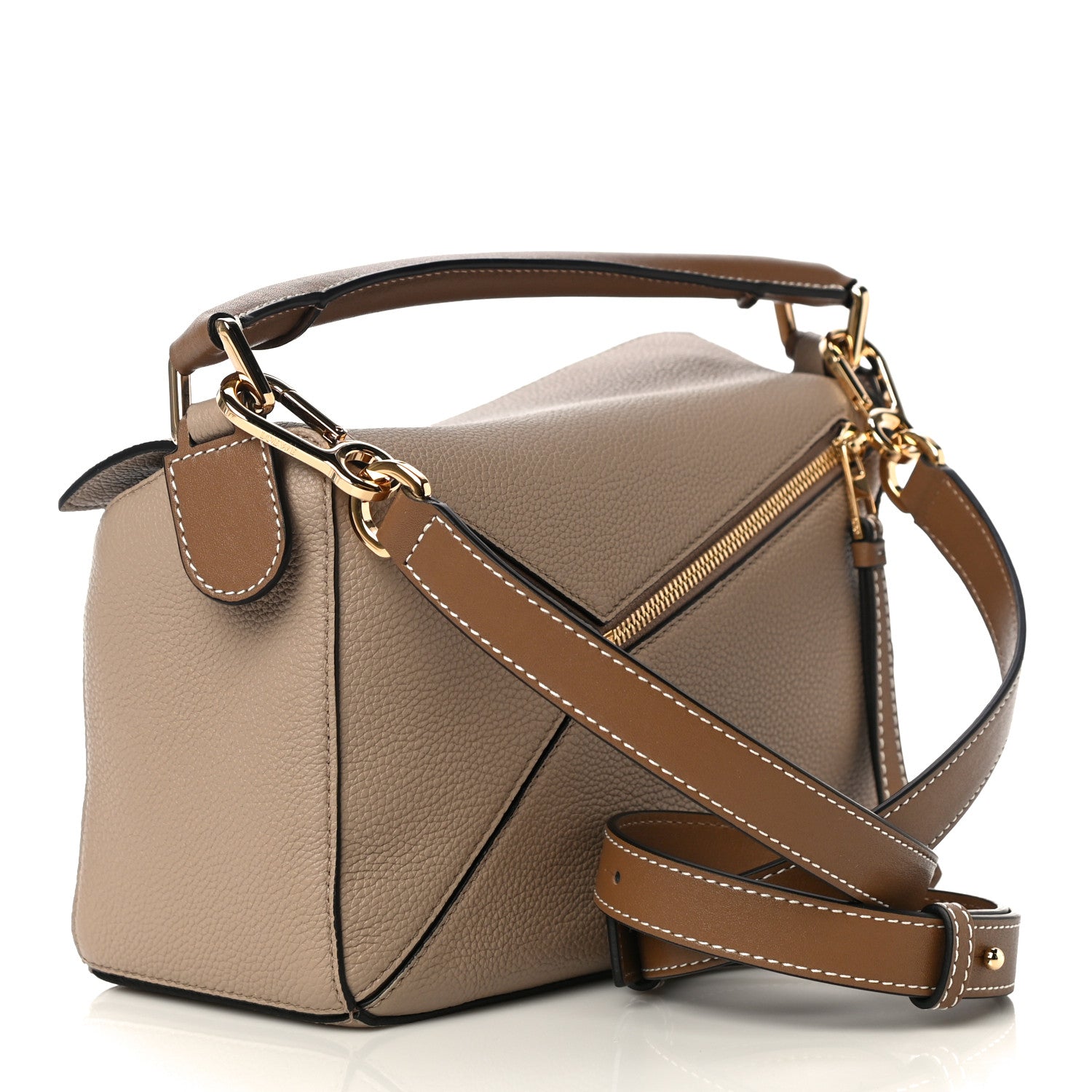 Loewe Grained Calfskin Small Puzzle Bag Sand Mink 3 of 9