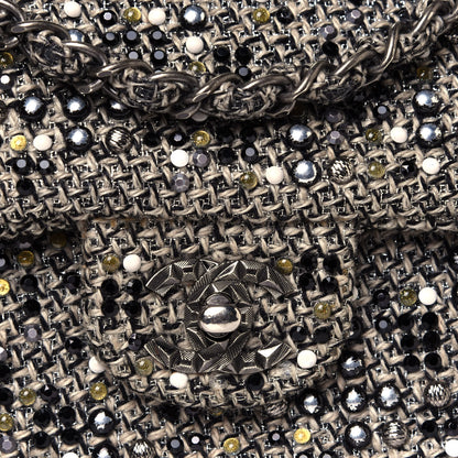 Chanel Crystal Tweed Quilted Medium Single Flap Black 7 of 11
