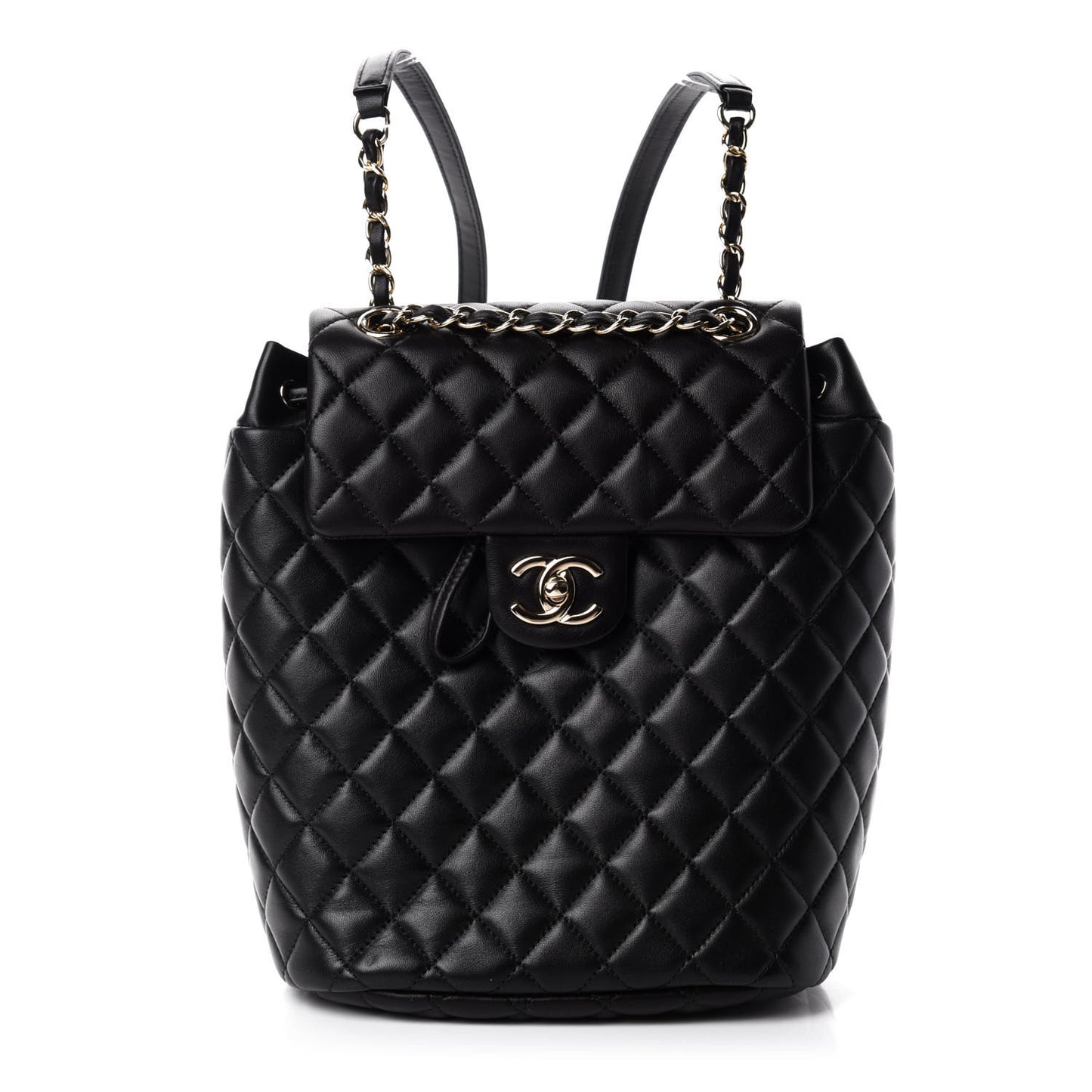 Lambskin Quilted Small Urban Spirit Backpack Black