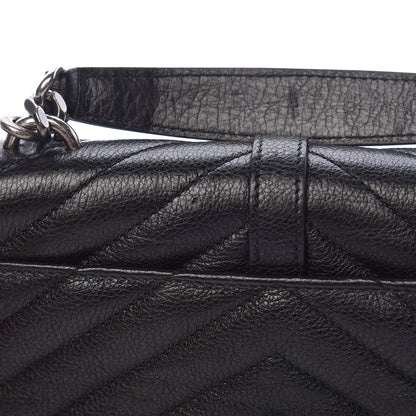 Saint Laurent Sheepskin Matelasse Chevron Monogram College Chain Wallet Black 11 of 12
