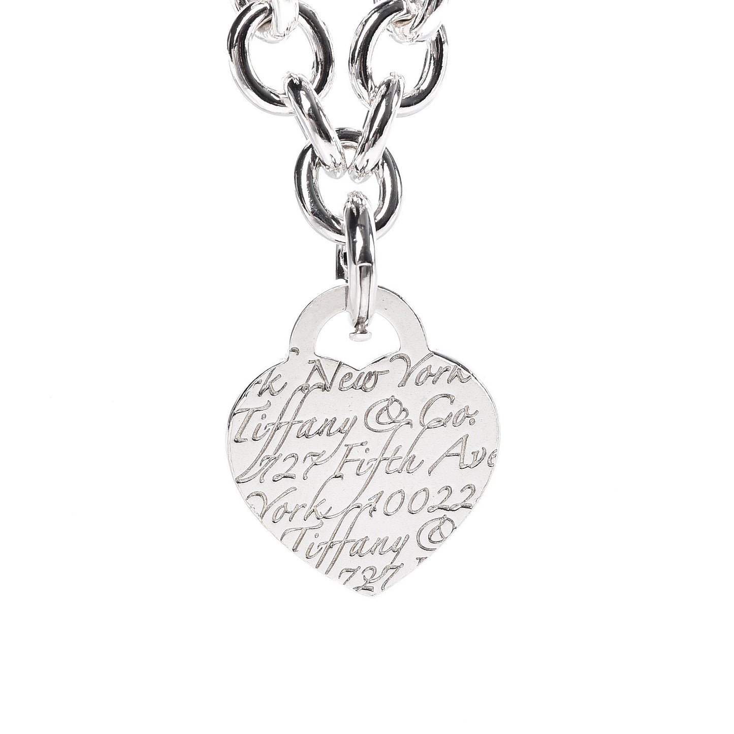 Sterling Silver Notes Heart Tag Toggle Bracelet
