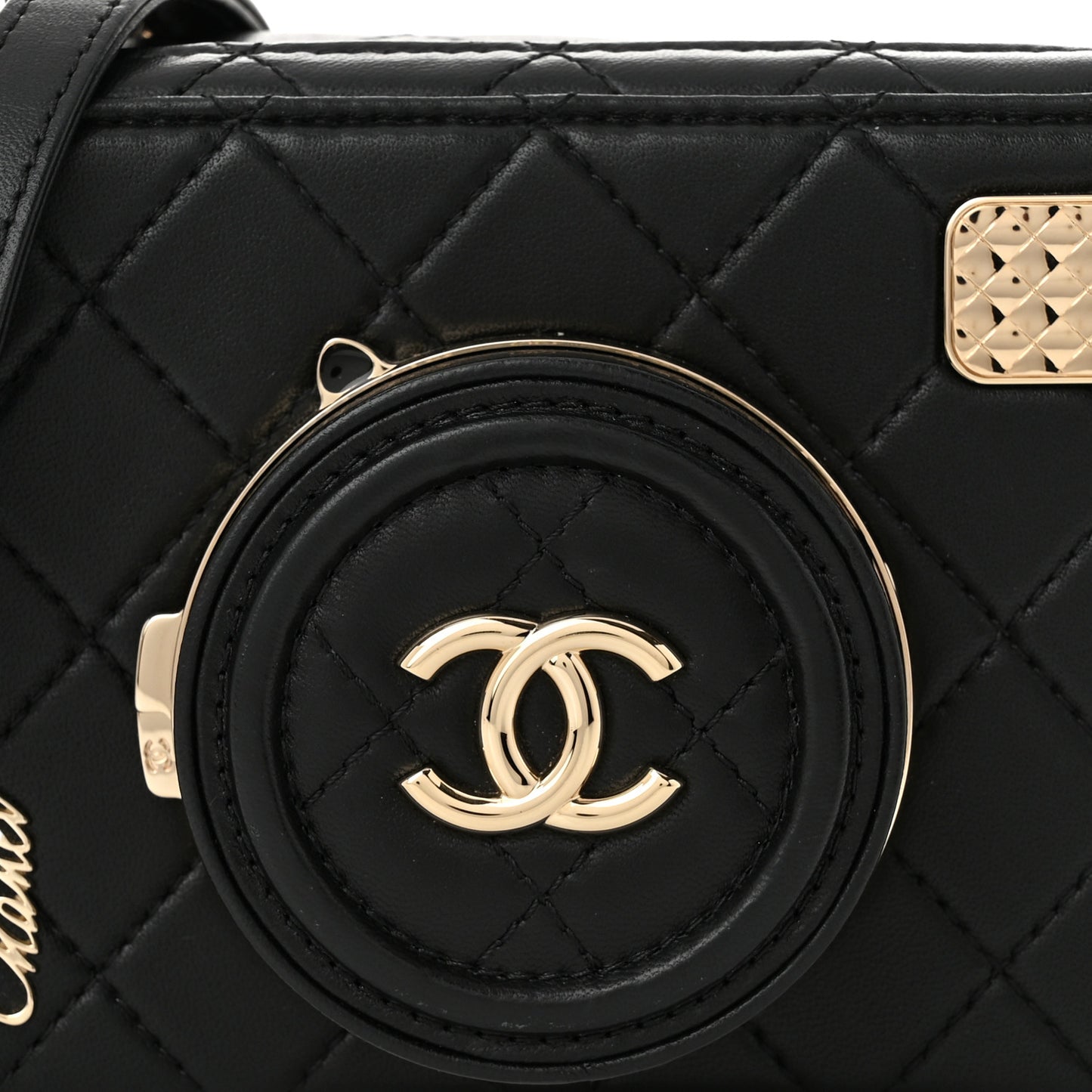Lambskin Quilted Coco Click Bag Black