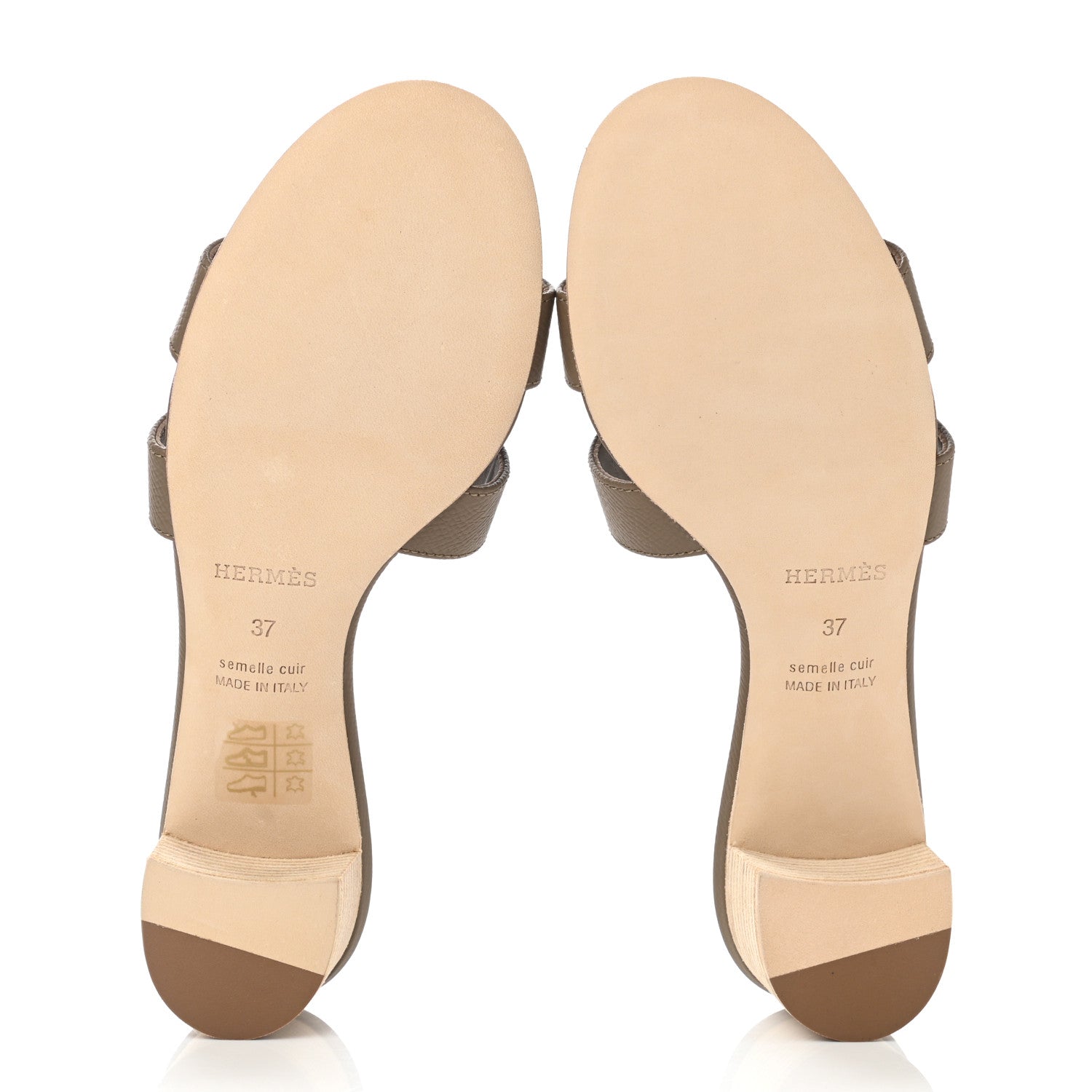 Hermes Epsom Oasis Sandals 38.5 Etoupe 5 of 9