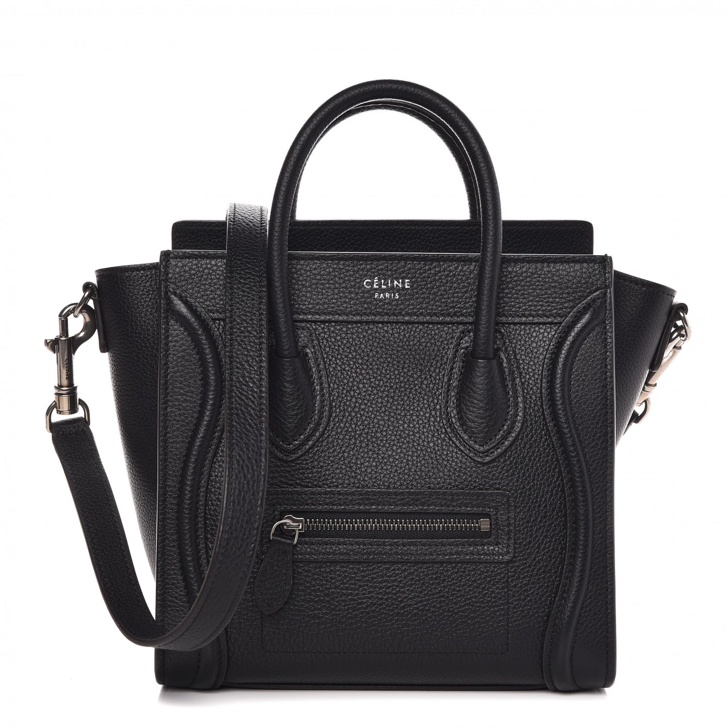 Drummed Calfskin Nano Luggage Black