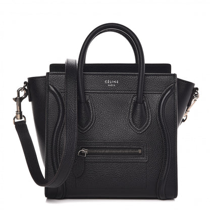 Celine Drummed Calfskin Nano Luggage Black 1 of 13