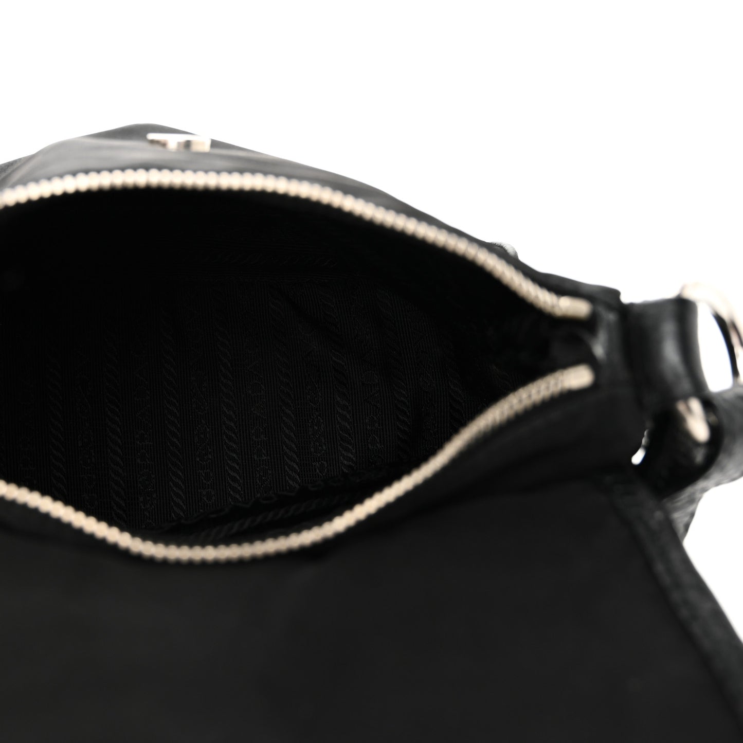 Nylon Vitello Daino Hobo Black