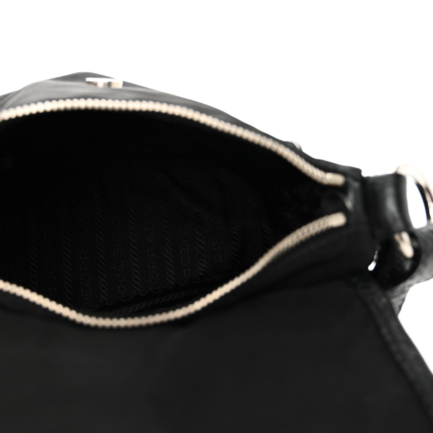 Prada Nylon Vitello Daino Hobo Black 5 of 9