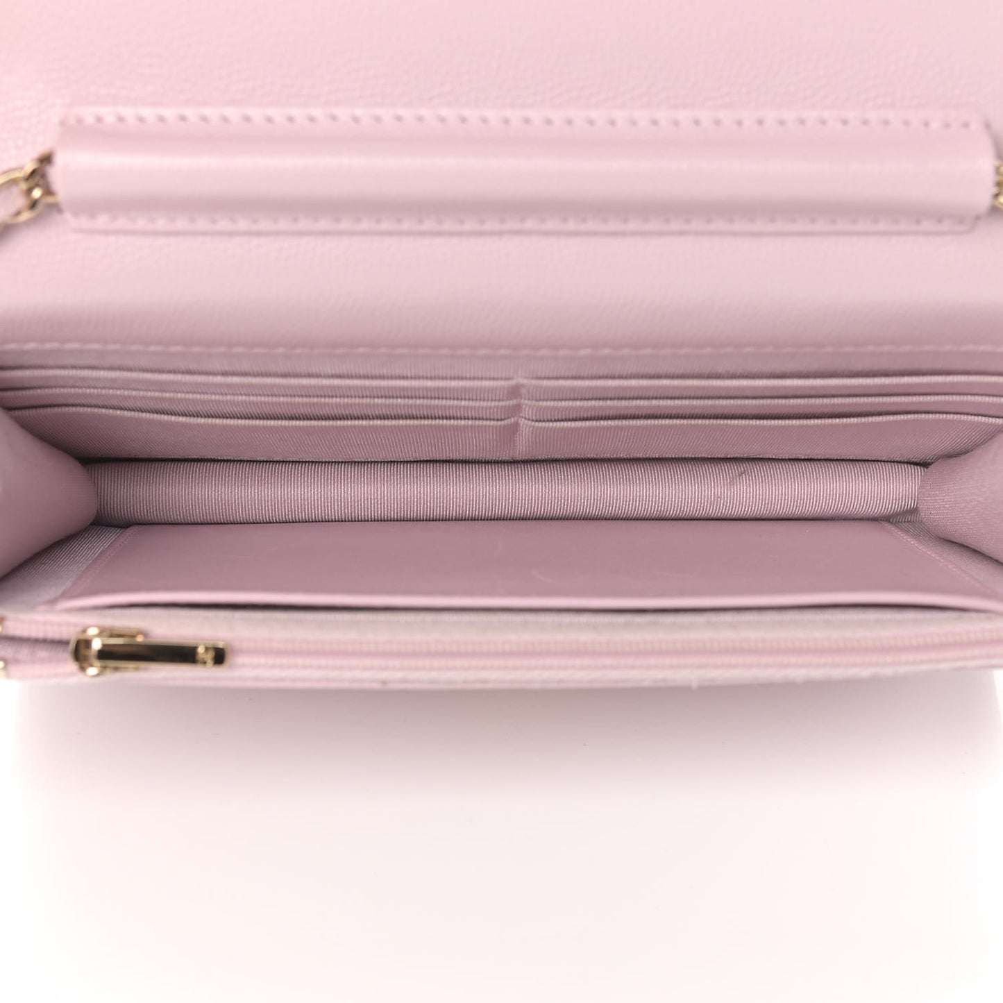 Caviar Quilted Wallet On Chain WOC Light Pink
