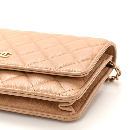 Chanel Caviar Quilted Wallet On Chain WOC Beige 11 of 11