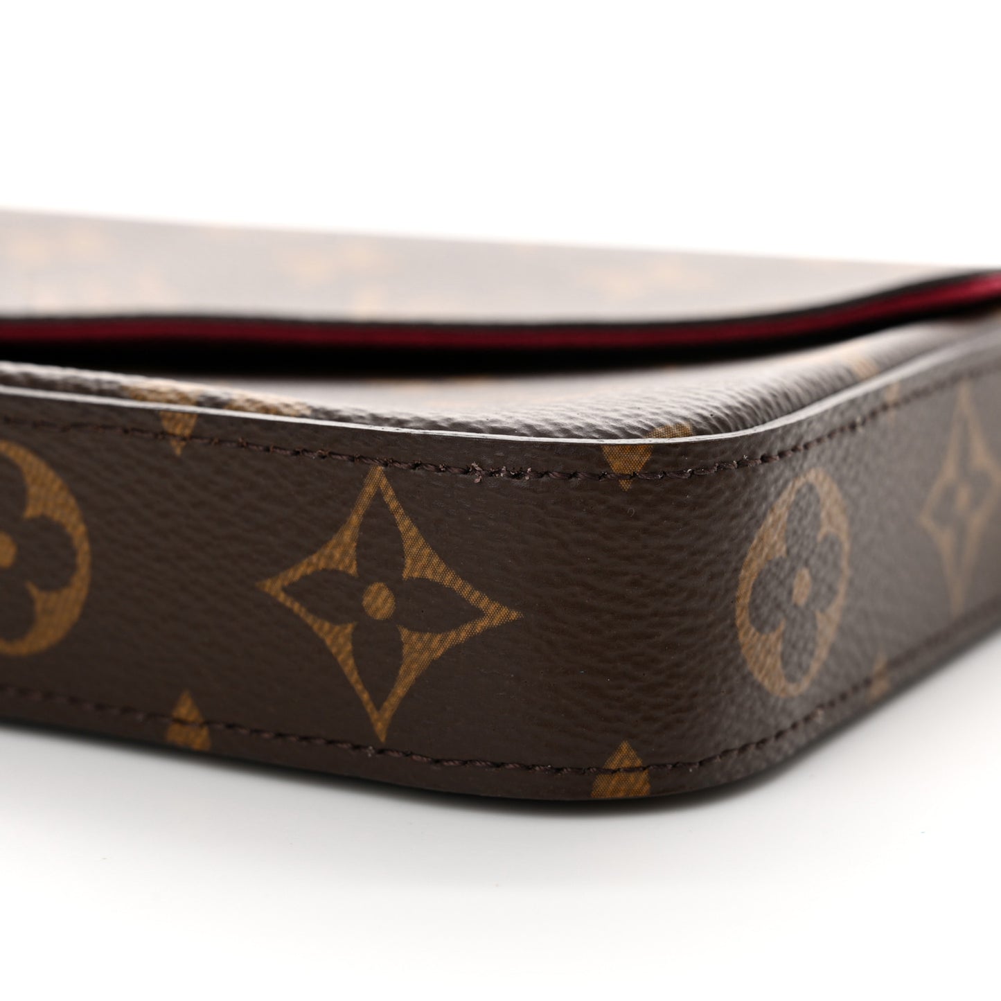 Monogram Pochette Felicie Chain Wallet Fuchsia