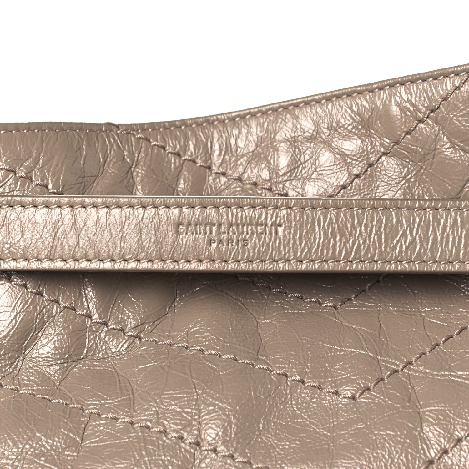Saint Laurent Crinkled Calfskin Matelasse Monogram Large Niki Shopper Tote Dusty Grey 13 of 13