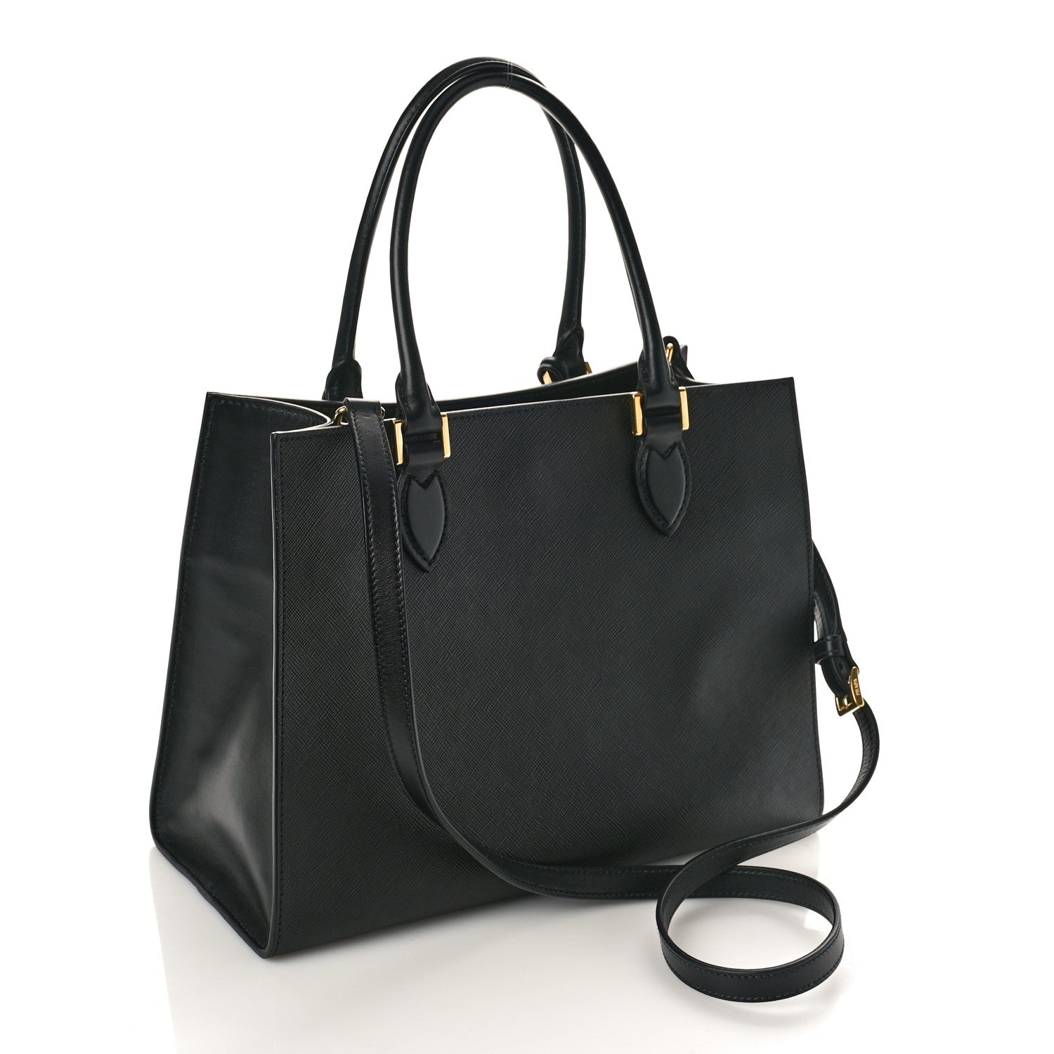 Prada Saffiano Soft Calfskin Tote Black 3 of 8