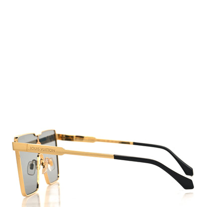Louis Vuitton Acetate Swarovski Crystal Cyclone Sunglasses Z1700U Gold 3 of 7