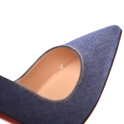 Christian Louboutin Denim Jazz Calf So Kate 120 Pumps 37 Blue White 9 of 9