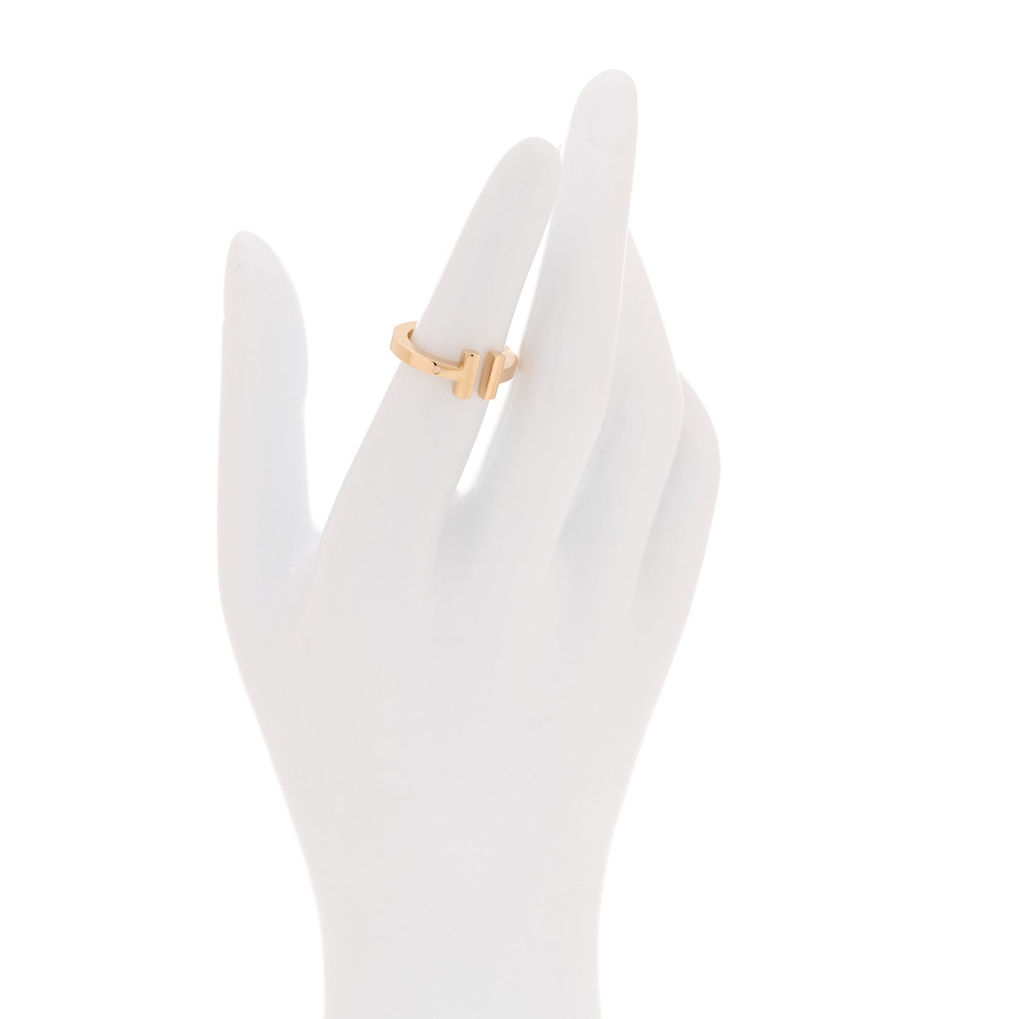 18K Rose Gold T Square Ring 49 5