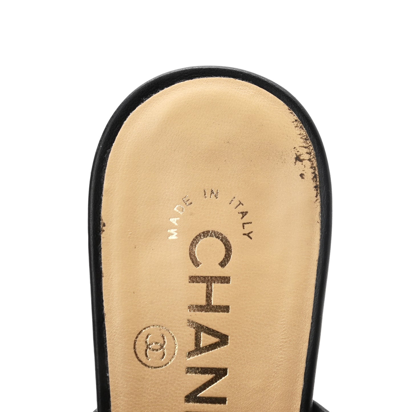 Lambskin Grosgrain Cap Toe CC Mules 40.5 Black