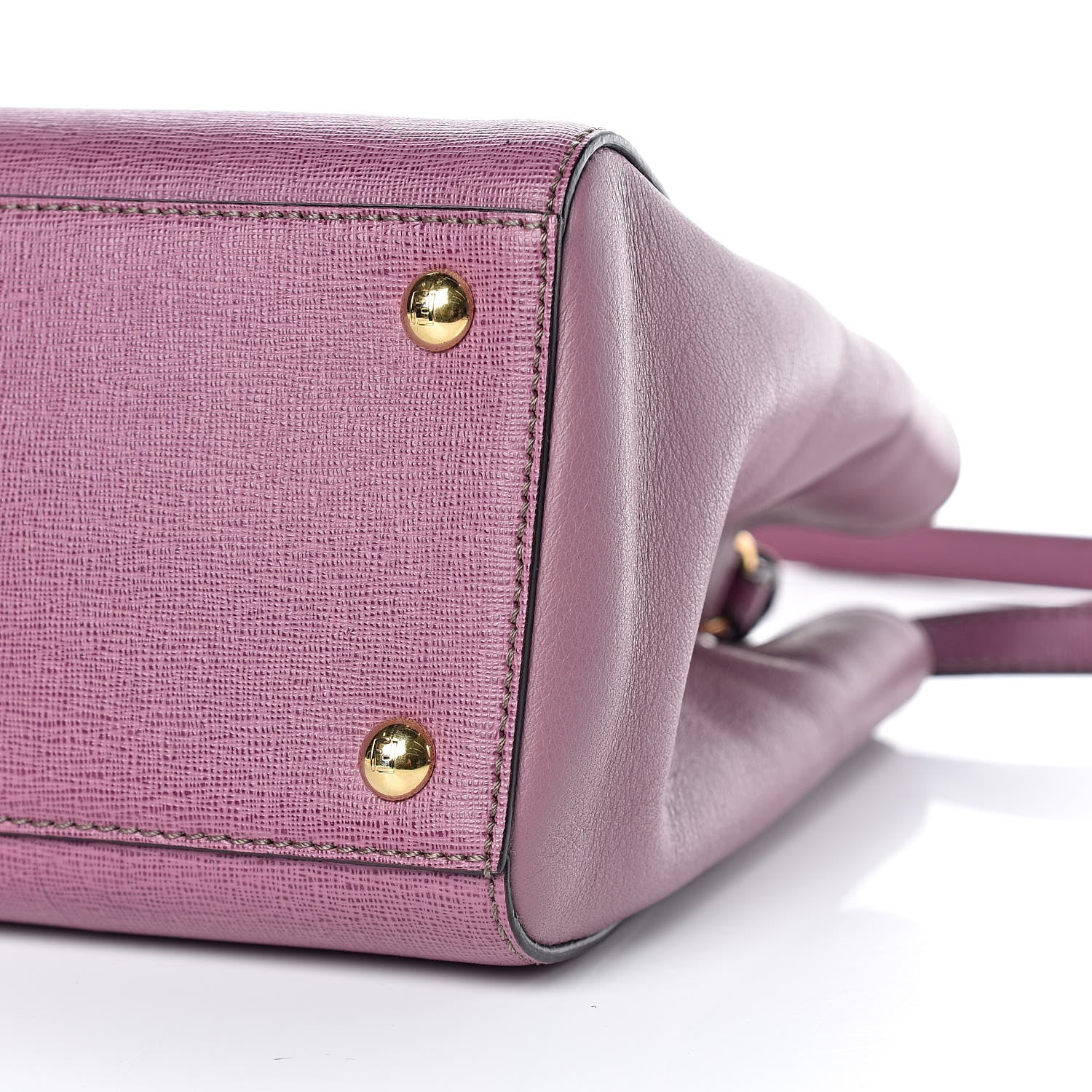 Fendi Vitello Elite Flamingo Petite 2Jours Tote Lilla Glicine 10 of 11