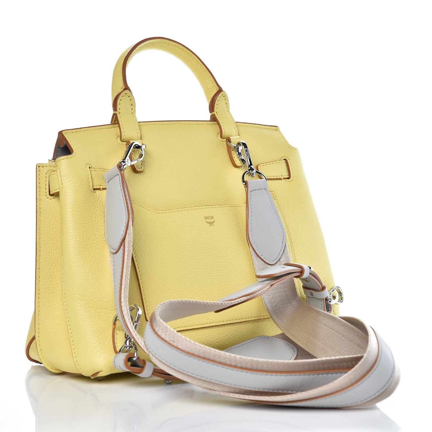 Pebbled Calfskin Medium Milla Backpack Custard Yellow