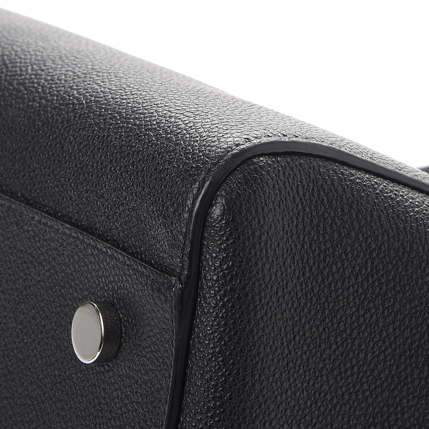 Grained Calfskin Small Cabas Rive Gauche Black