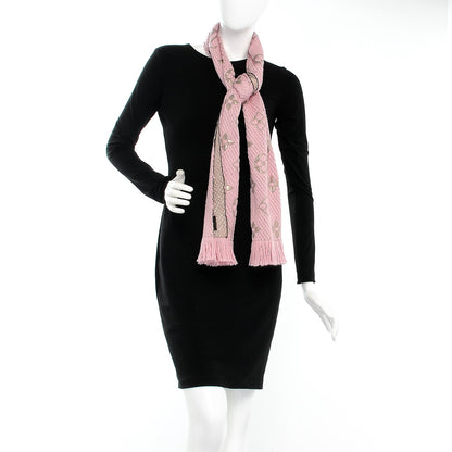 Louis Vuitton Wool Silk Logomania Rainbow Scarf Crystal Pink 2 of 4
