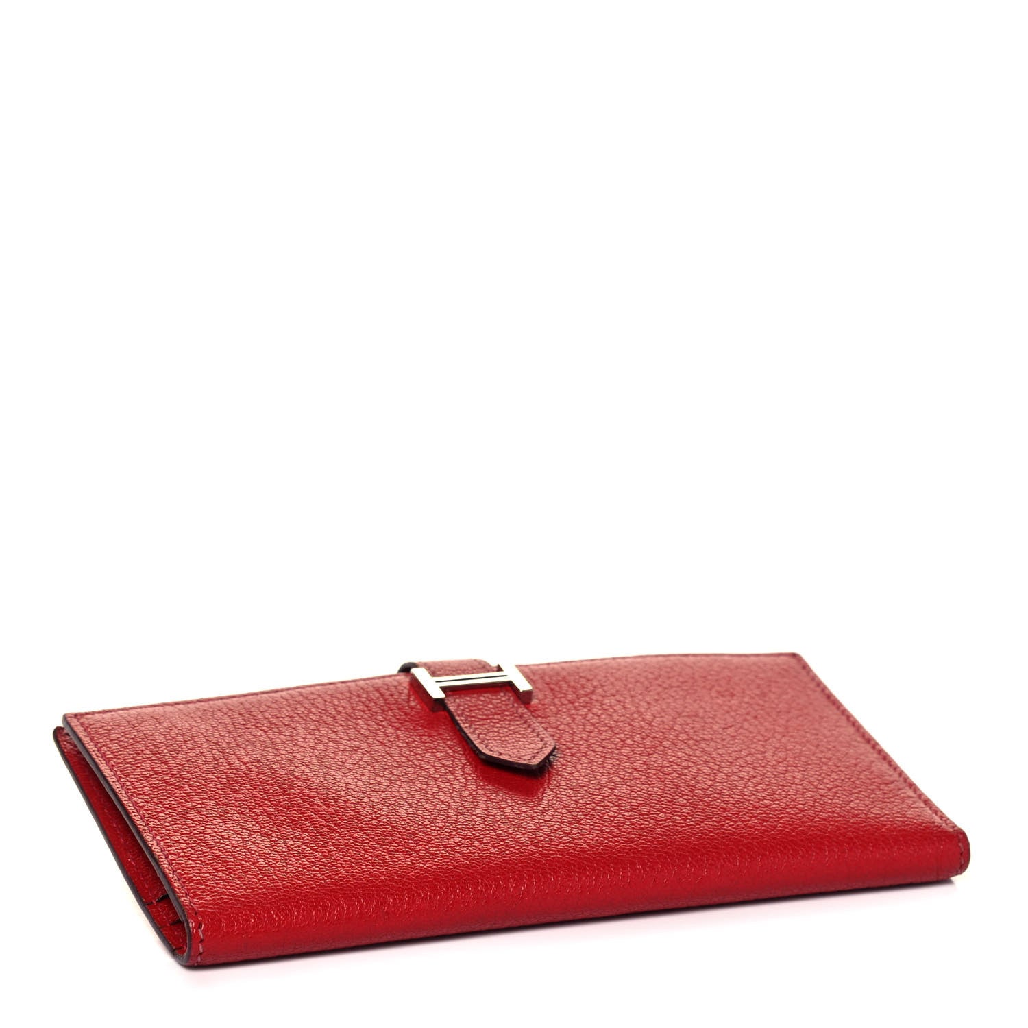 Hermes Chevre Mysore Bearn Gusset Wallet Rouge Garance 4 of 7