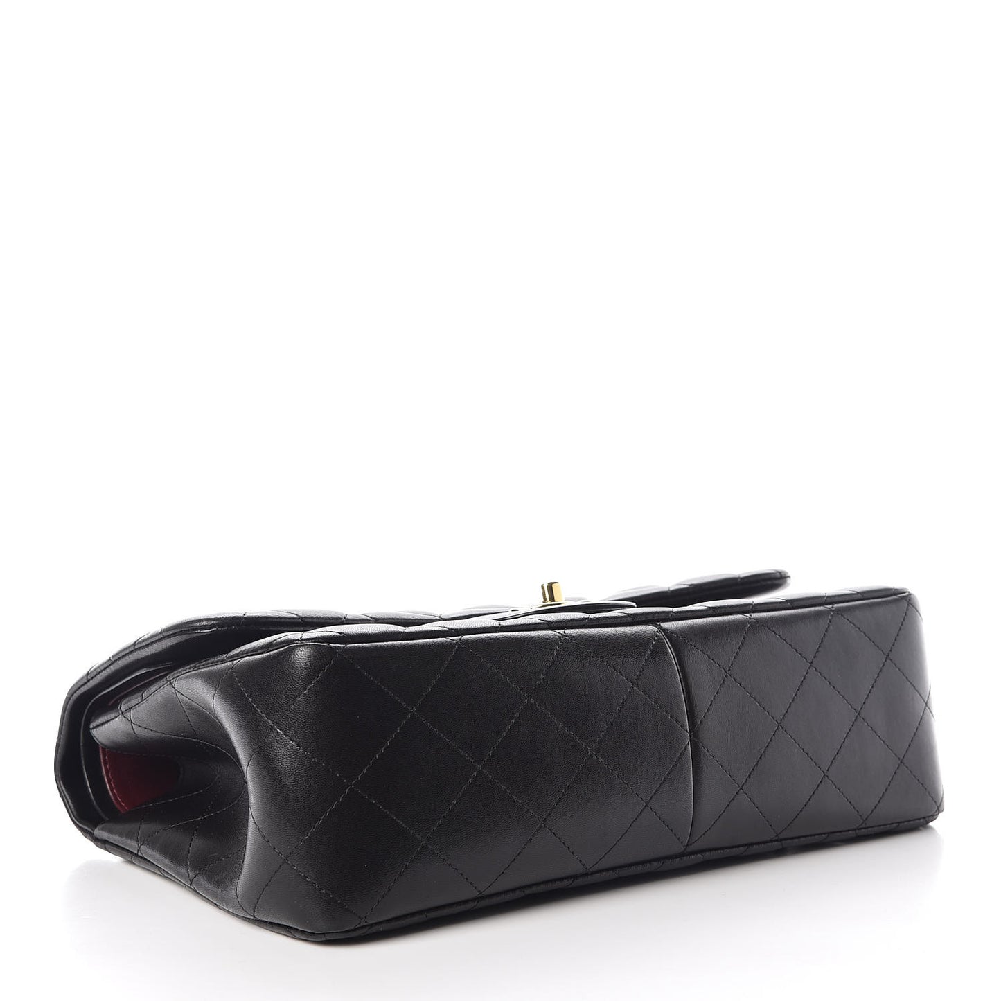 Lambskin Quilted Jumbo Double Flap Black