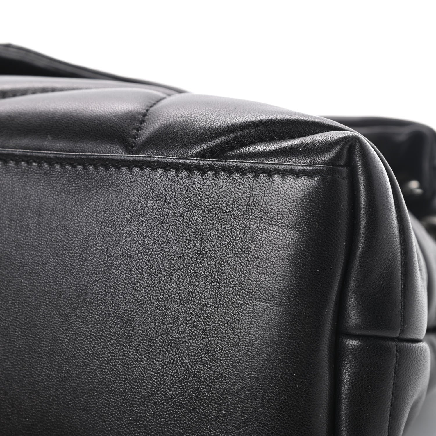 Saint Laurent Lambskin Quilted Small Loulou Puffer Monogram Chain Satchel Black 11 of 11