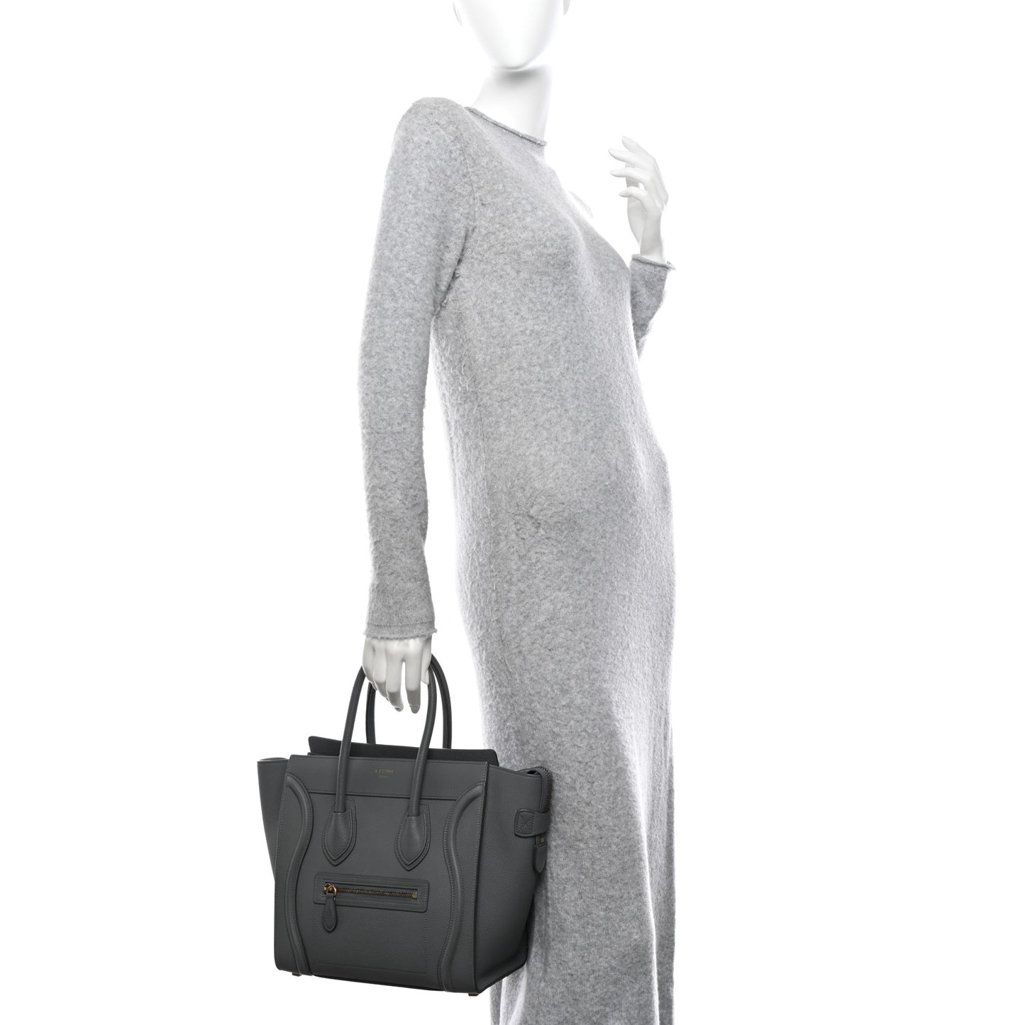 Baby Drummed Calfskin Micro Luggage Kohl