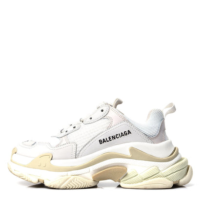 Balenciaga Fabric Mesh Womens Triple S Sneakers 37 White 1 of 6