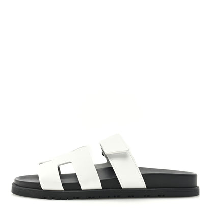 Hermes Calfskin Womens Chypre Sandals 39 White 1 of 8