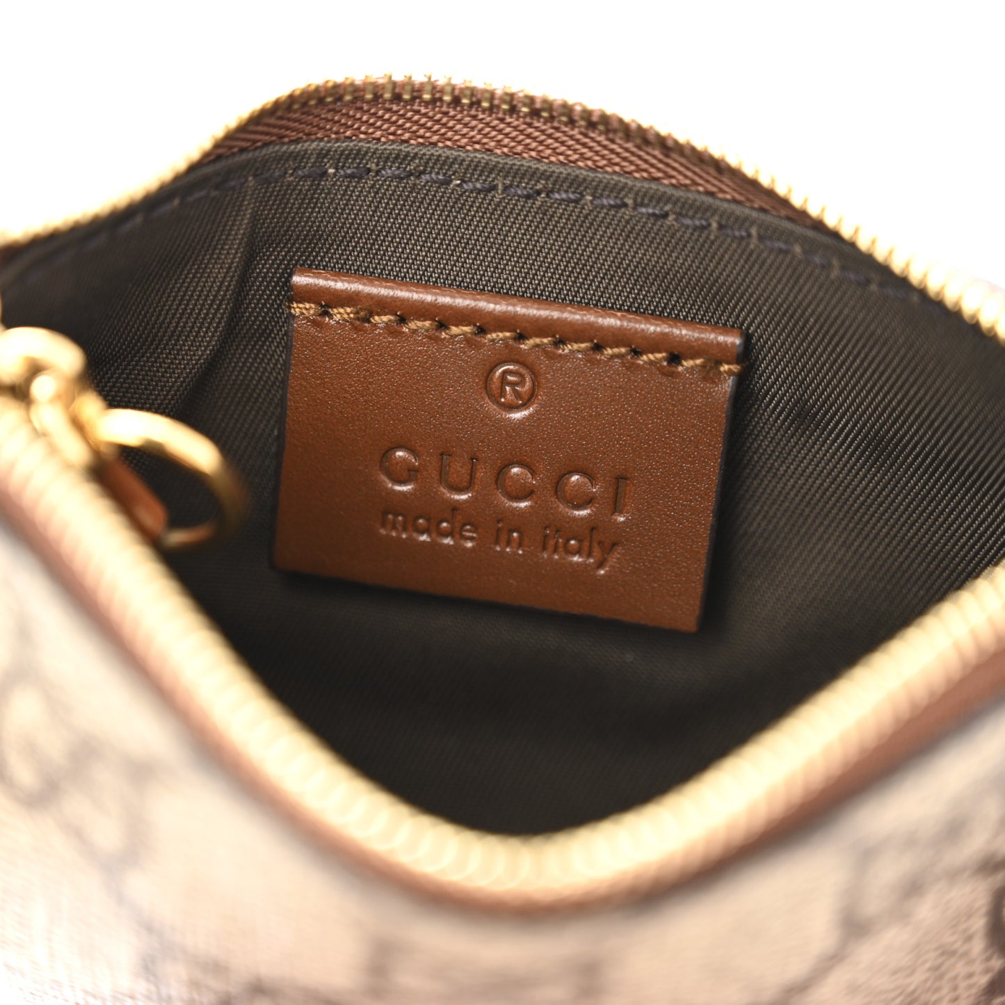 GG Supreme Monogram Key Case Brown