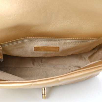 Chanel Metallic Goatskin Quilted Medium Chanel 19 Flap Gold 5 of 11