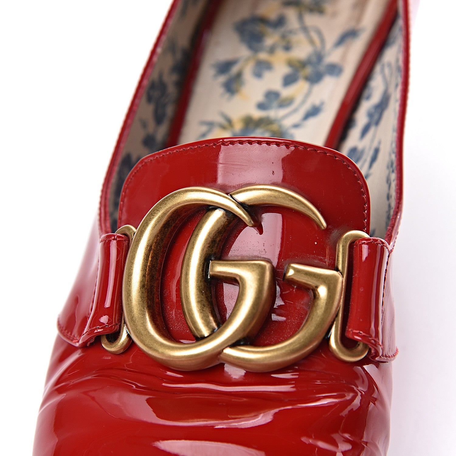 Gucci Vernice GG Victoire 55mm Loafer Pumps 39 Hibiscus Red 12 of 21