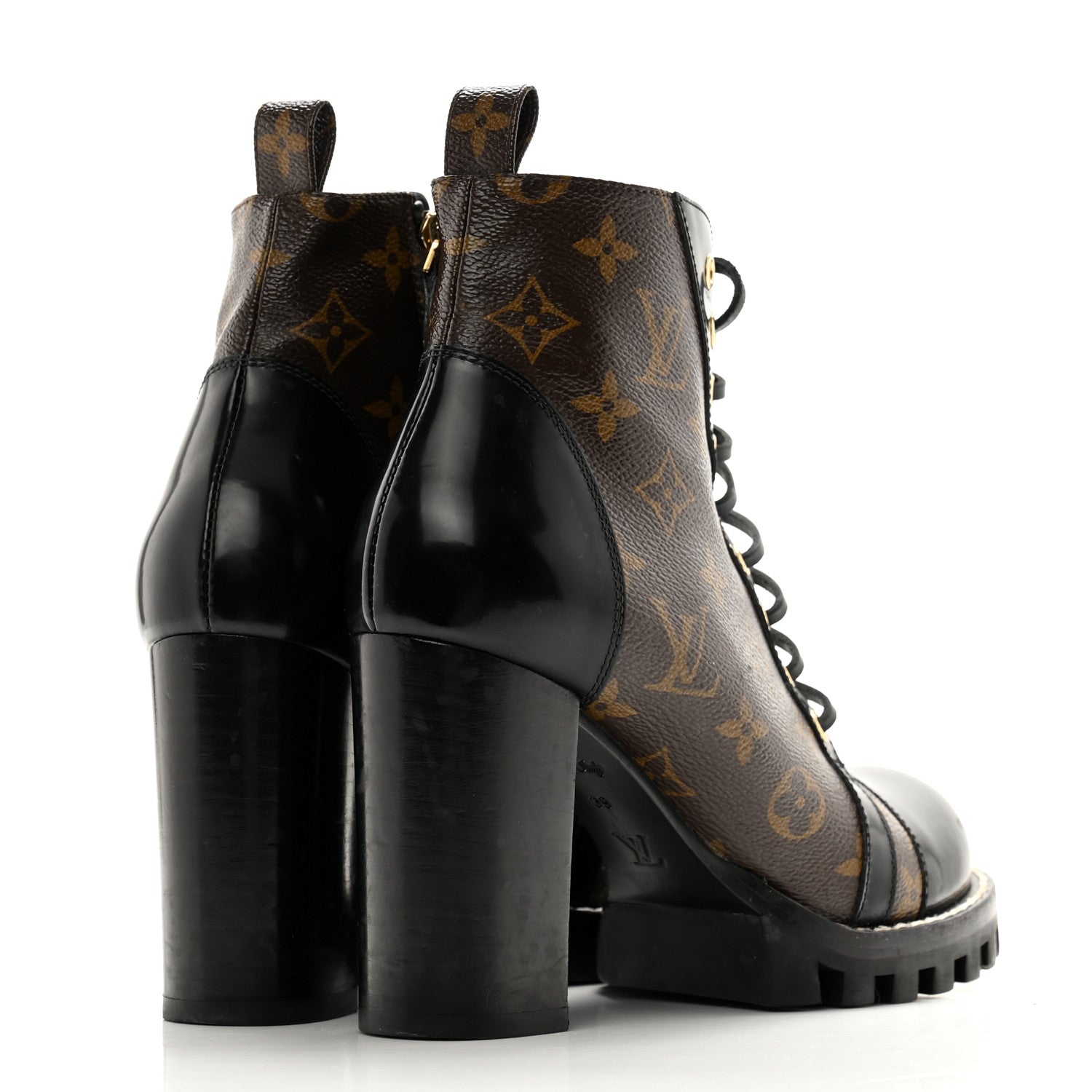 Louis Vuitton Patent Calfskin Monogram Star Trail Ankle Boots 39 Black 4 of 14