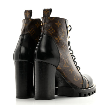 Louis Vuitton Patent Calfskin Monogram Star Trail Ankle Boots 39 Black 4 of 14