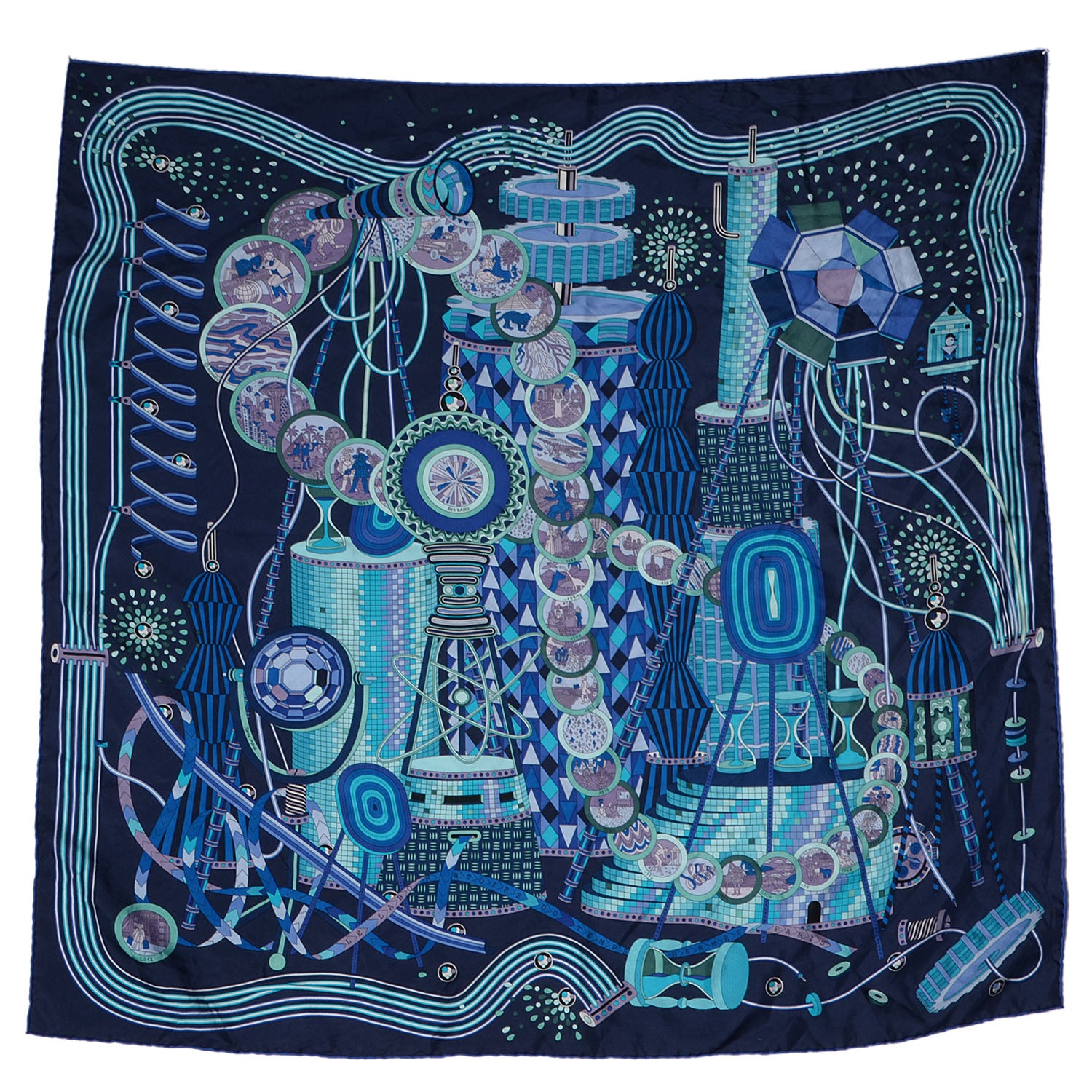 Hermes Silk La Laboratoire du Temps Scarf 90 2 of 6