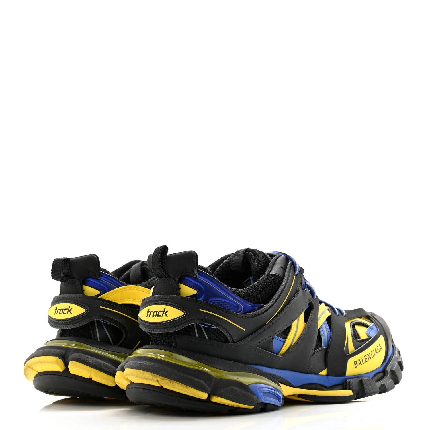 Balenciaga Mesh Nylon Mens Track Sneakers 42 Black Yellow Blue 4 of 13