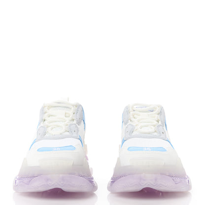 Balenciaga Fabric Mesh Clear Sole Womens Triple S Sneakers 36 Light Blue Grey Lilac White 2 of 9