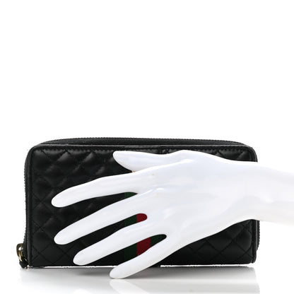Gucci Calfskin Web Trapuntata GG Zip Around Wallet Black 2 of 9