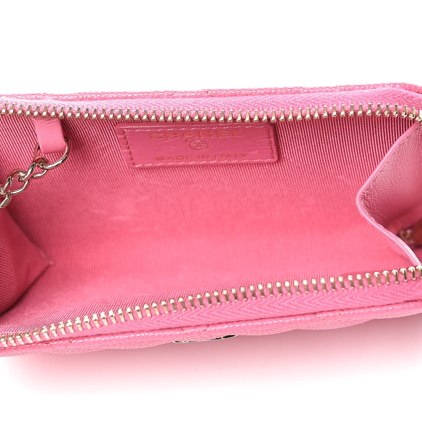 Caviar Quilted Key Holder Case Pink
