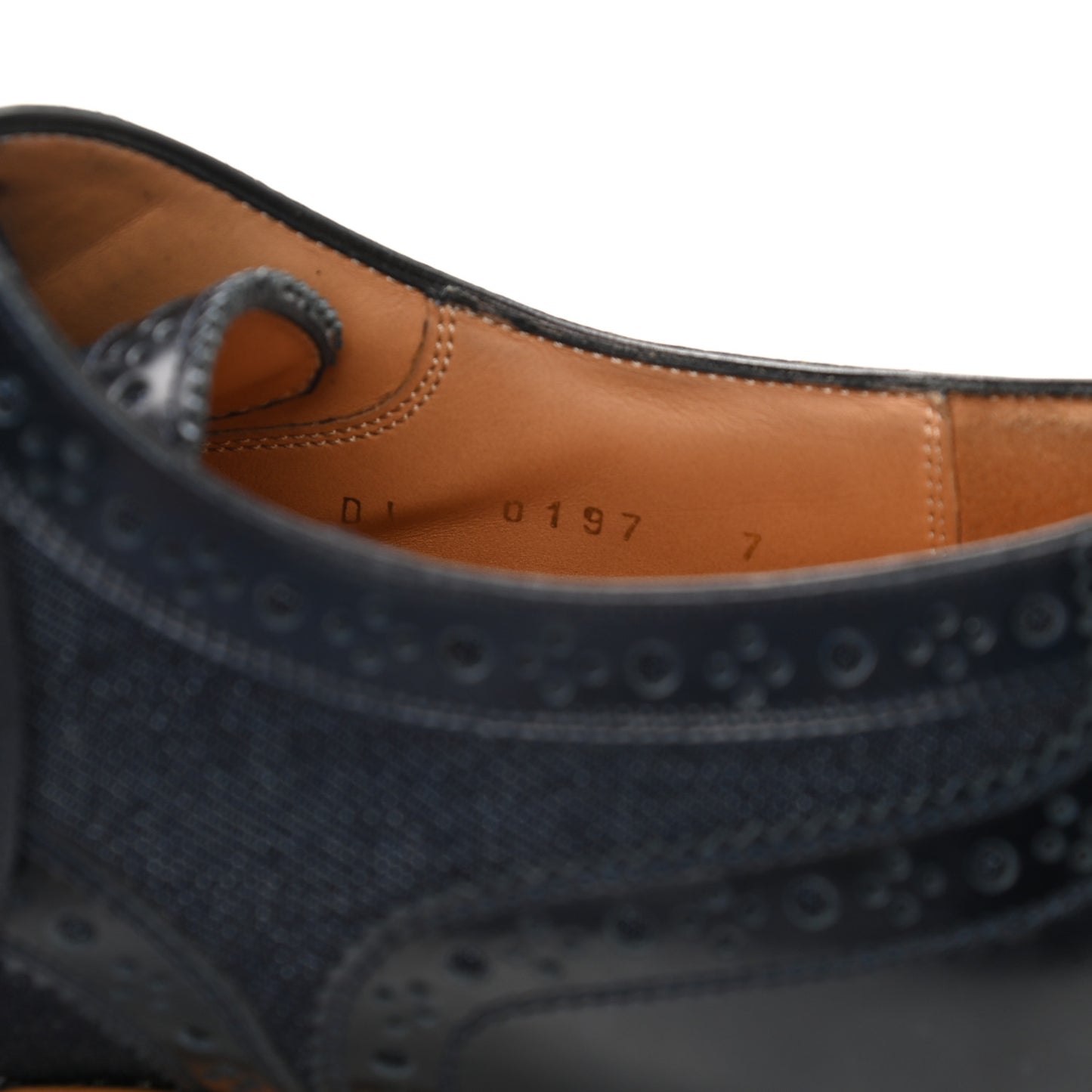 Calfskin Denim Mens Voltaire Derby Shoes 7 Marine