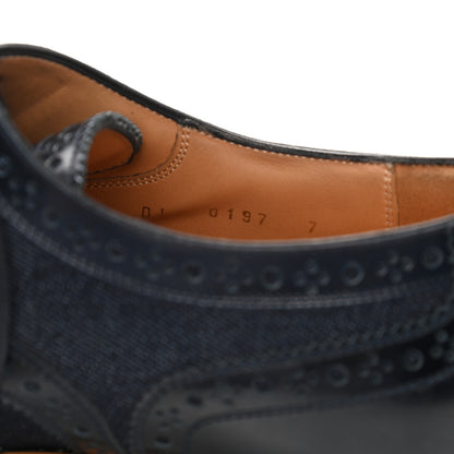 Louis Vuitton Calfskin Denim Mens Voltaire Derby Shoes 7 Marine 8 of 10