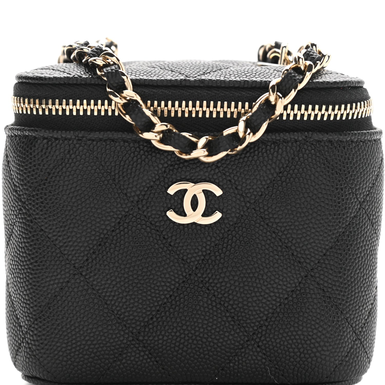 Chanel Caviar Quilted Mini Vanity Case With Chain Black 8 of 11
