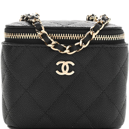 Chanel Caviar Quilted Mini Vanity Case With Chain Black 8 of 11