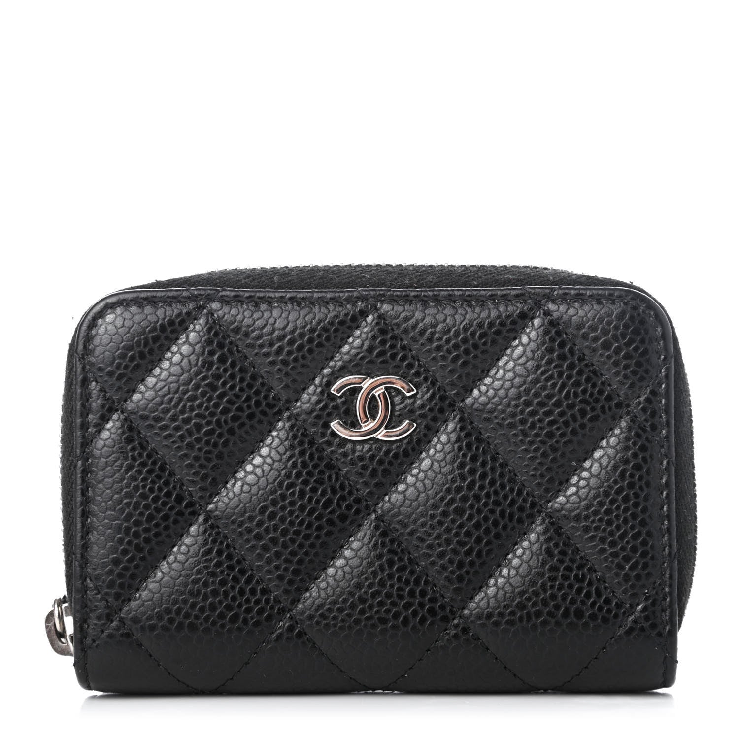Chanel Caviar Quilted Zip Coin Purse Black 1 of 7