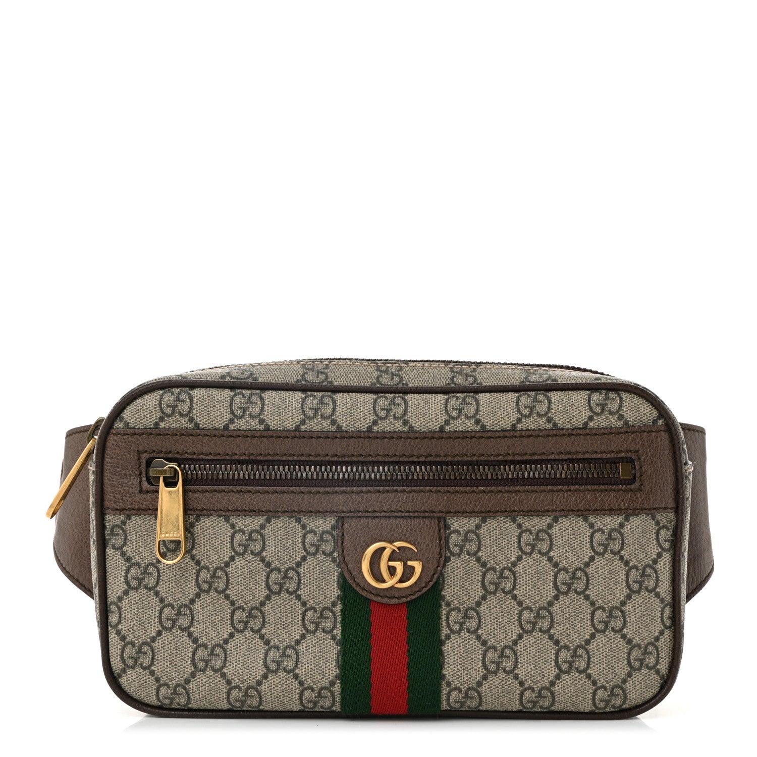 Gucci Soft GG Supreme Monogram Medium Ophidia Belt Bag Dark Brown 1 of 11